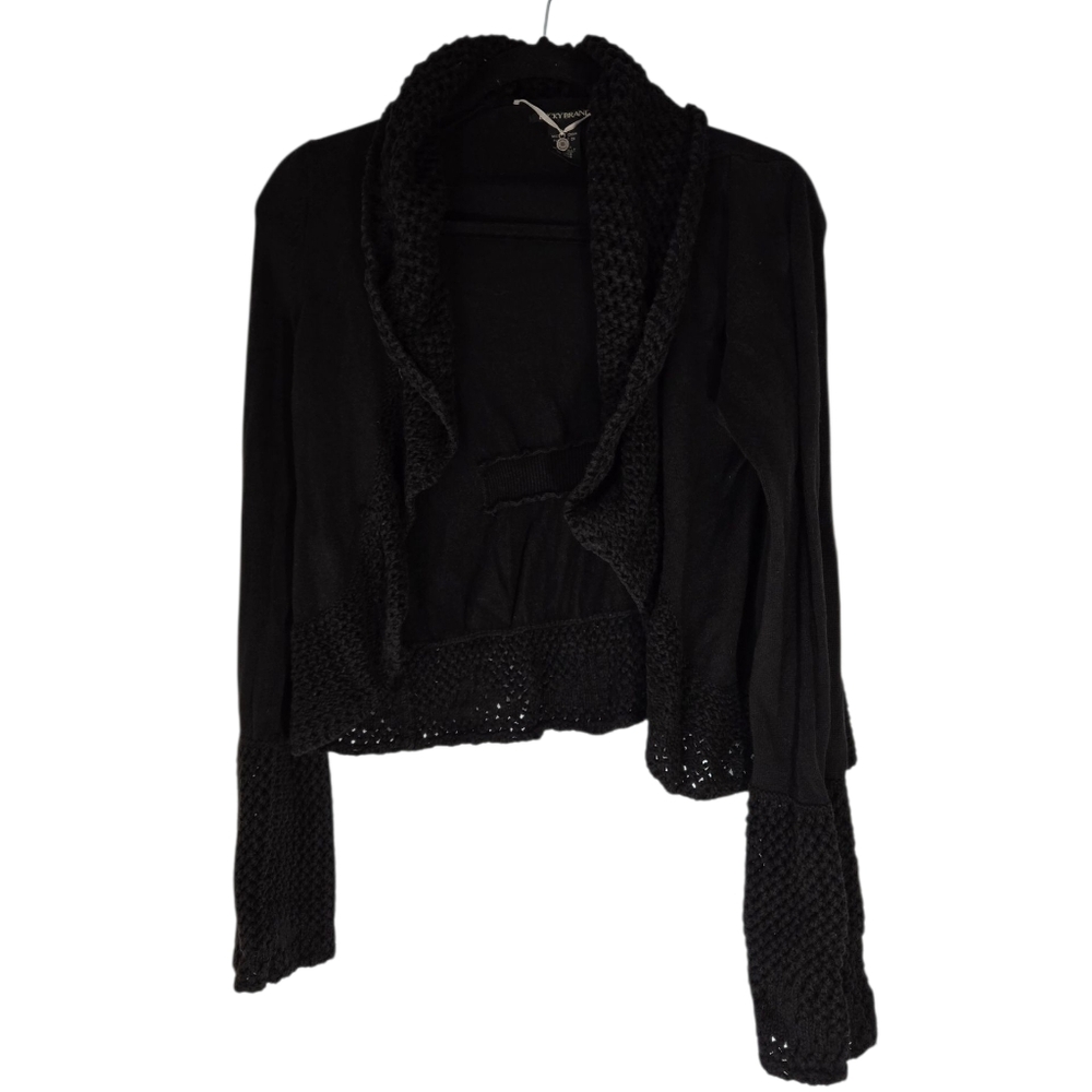 Lucky Brand  Black Open-Front Sweater Size Small
